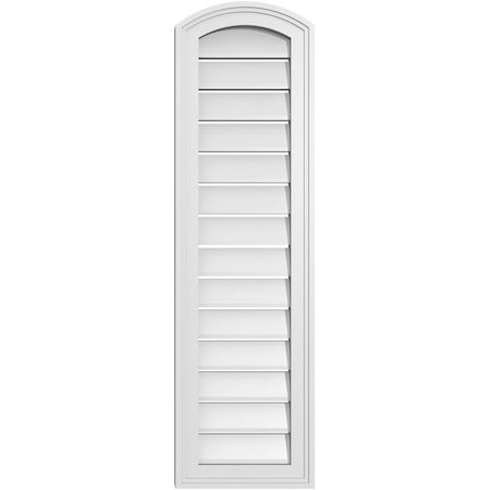 Ekena Millwork Arch Top Surface Mount PVC Gable Vent: Non-Functional, w/2"W x 1-1/2"P Brickmould Frame, 12"W x 40"H GVPAR12X4002SN